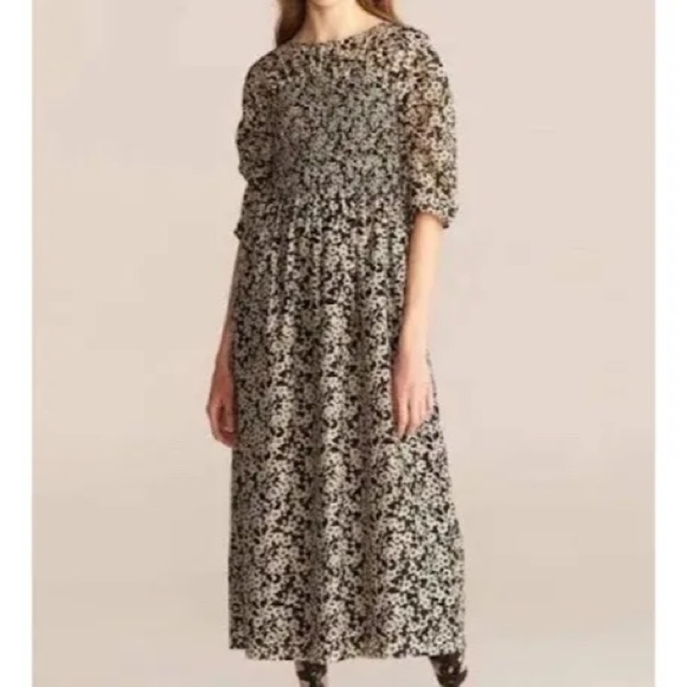Rebecca Taylor Black and White Long Sleeve Dress